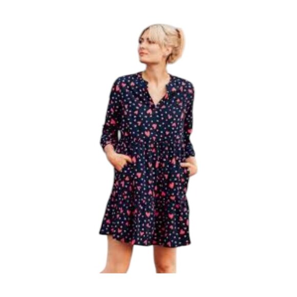 ModCloth Sugarhill Just A Little Love Spell midi HEART 💜 Print Dress # 213 - Picture 1 of 14